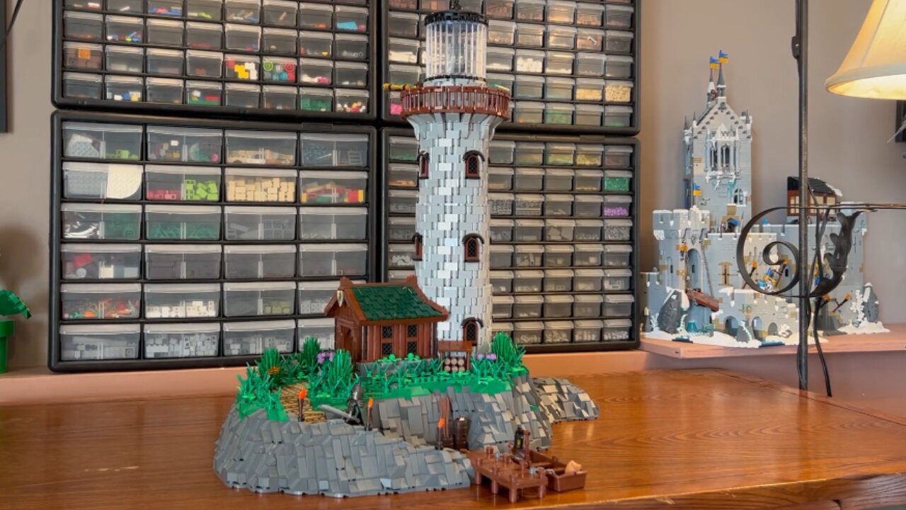 I built a Working, LEGO Medieval Lighthouse as part of my Medieval Fantasy World