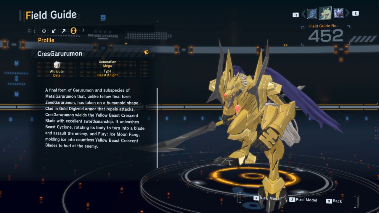 cresgarurumon dlc (1) all digivolution/de-digivolution/profile Digimon Story Time Stranger