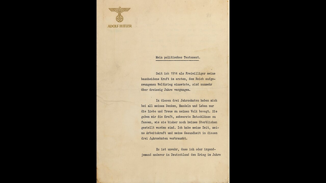 Hitler's "Suicide Note"