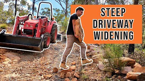 Tractor vs. Steep Driveway: Can I Widen It?! | Kioti EX5310 Tractor