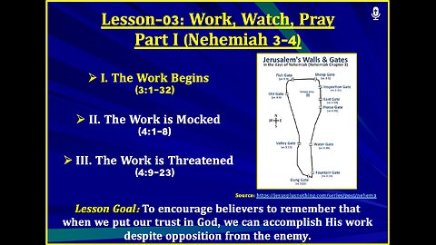 Nehemiah Lesson-03: Work, Watch, Pray (Part I)