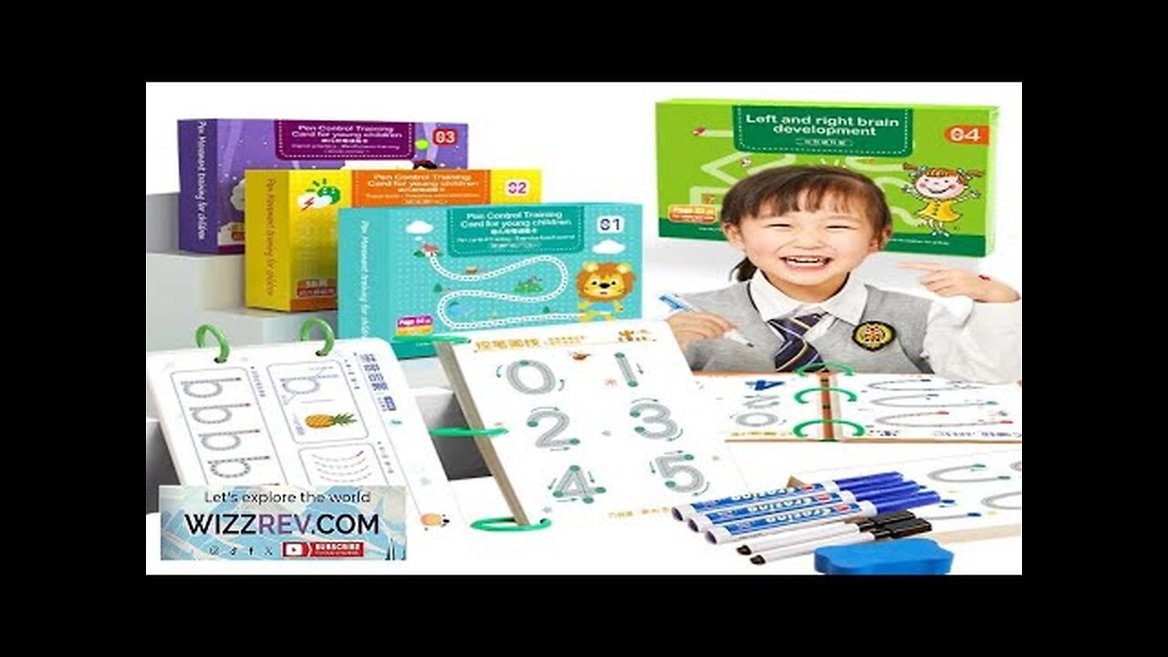 Children Montessori Drawing Toy Pen Control Training Color Shape Math Match Game Review