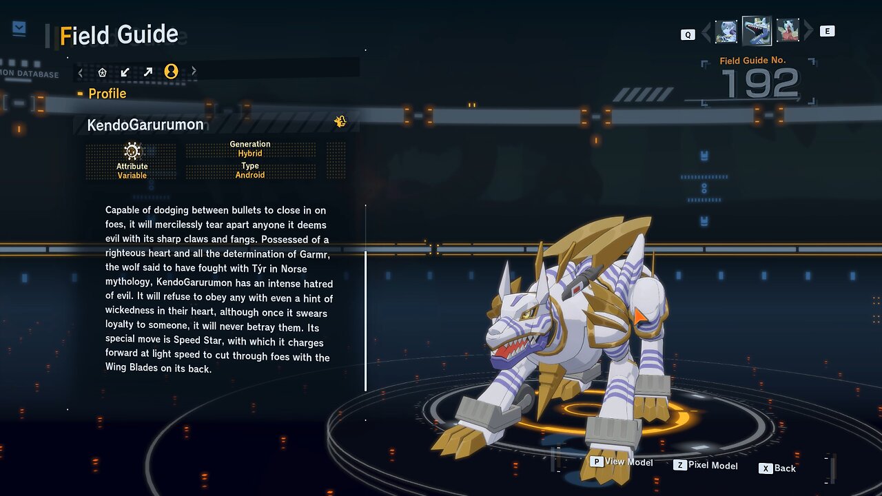 kendogarurumon all digivolution/de-digivolution/profile Digimon Story Time Stranger