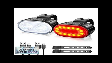 Cycling Bicycle Front Rear Light Set Bike USB Charge Headlight Light MTB Review