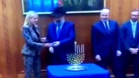 TRAITOR PAM BONDI LIGHTS MENORAH AT WHITE HOUSE. AMERICA IS HIJACKED BY TRAITORS. ✡️