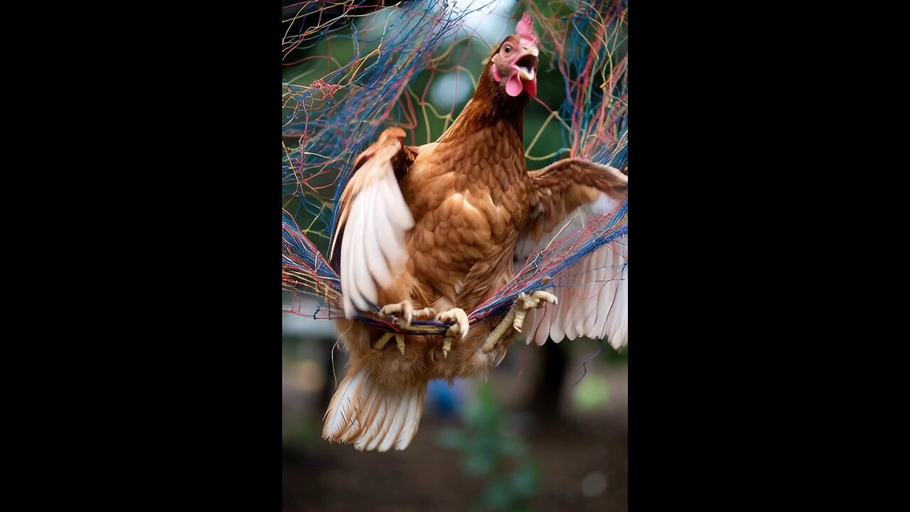 🤦‍♀️🐔 Trap Fail! Hen Gets Tangled in Her Own Net!