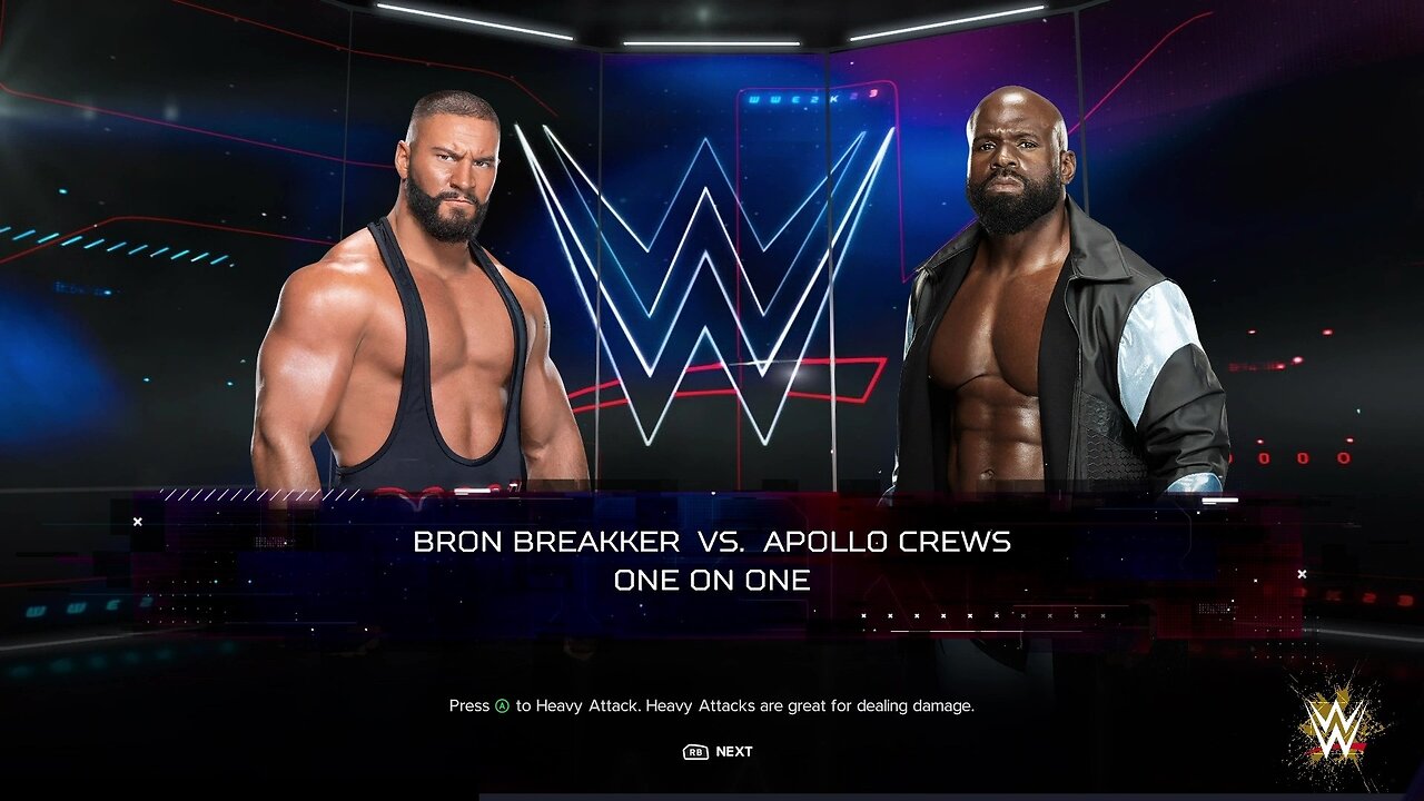 WWE 2k24 Bron Breakker vs Apollo Crews