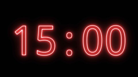 A simple red neon 15-minute countdown timer