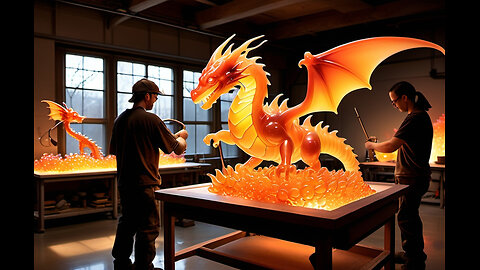 Glassblowing Magic: Sleeping Baby Dragon Creation 🐉🔥