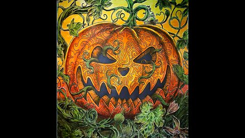Full Time-Lapse Adult Coloring Halloween pumpkin with Inktense pencils