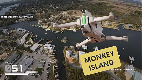 Testing DJI Osmo 6 on Helmet, Vonzy and me ride to monkey island for lunch. Drone video