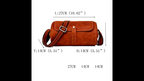 Vintage Classic Hide Round Leather Crossbody Bag