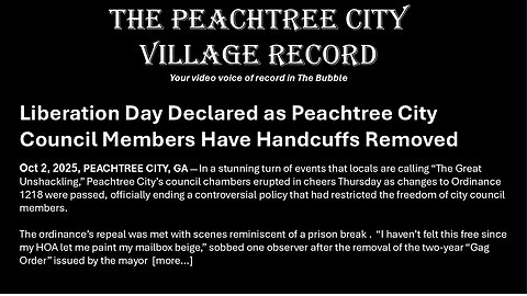 Liberation Day declared as Peachtree City Council members have handcuffs removed!