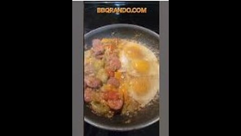 Kielbasa 🫑🧅🌶🥚 & Eggs Leftovers #shorts #shortvideo