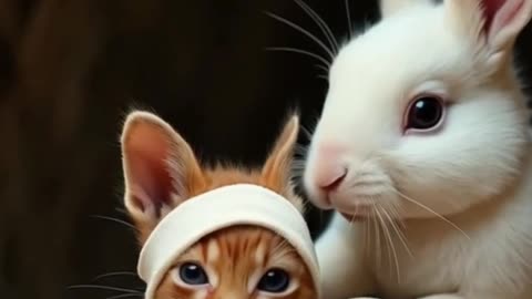 Tale of Survival Rabbit and Cat Save Each Other s #Life #RabbitRescue #CuteAnimals #AnimalRescue