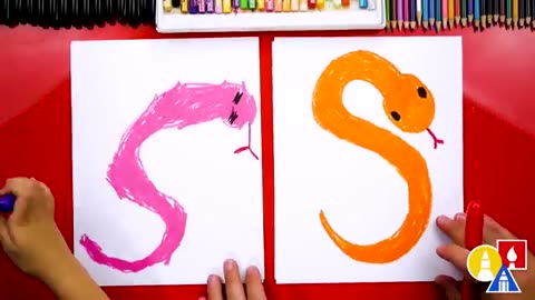 How To Draw A Snake (Letter S) - Preschool