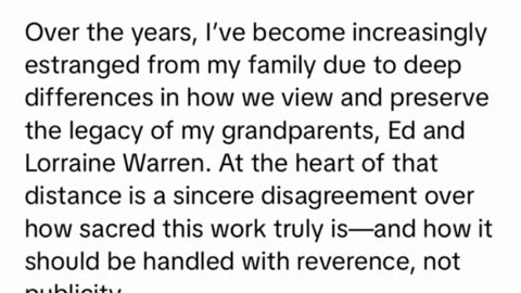 Ed and Lorraine warren's grandson is not happy