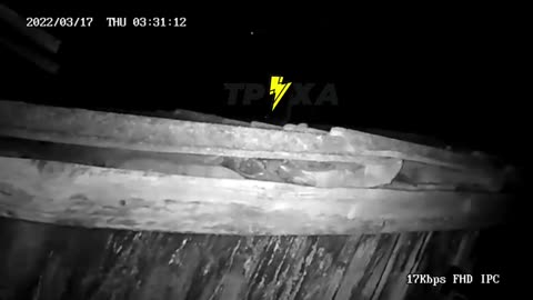 The moment of hitting one of the objects in Merefa (Kharkiv region)