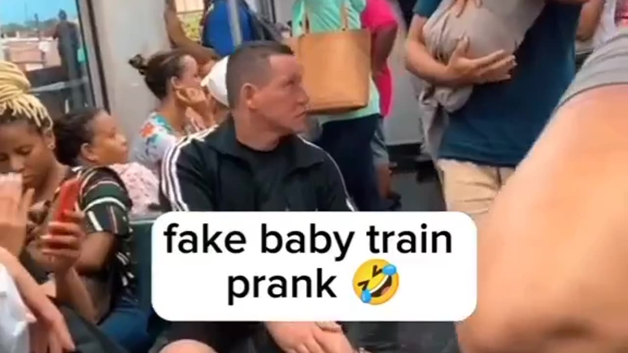 fake baby train prank 🤣🤣🤣