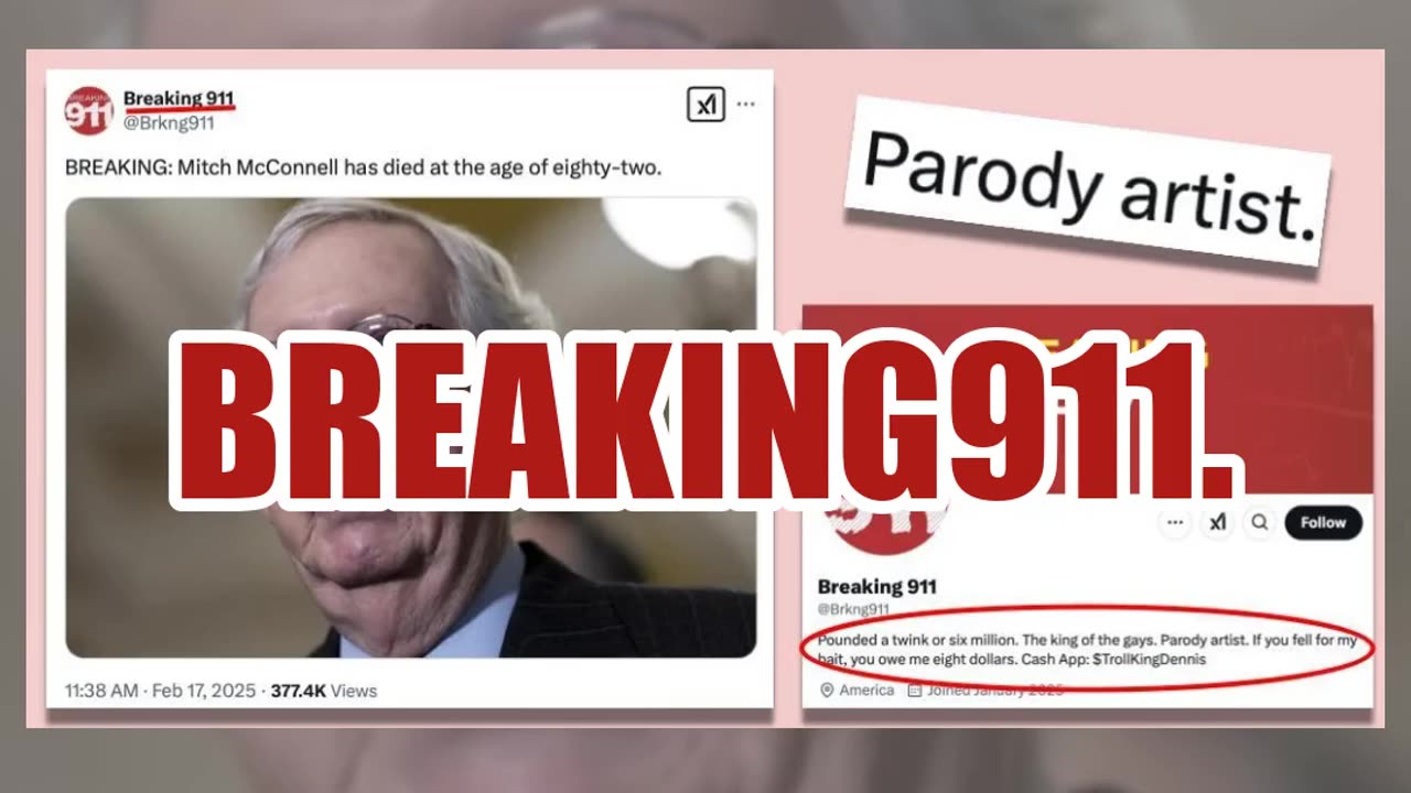 Fact Check: Mitch McConnell Has NOT Died On February 17, 2025 -- False Report By Prank Account