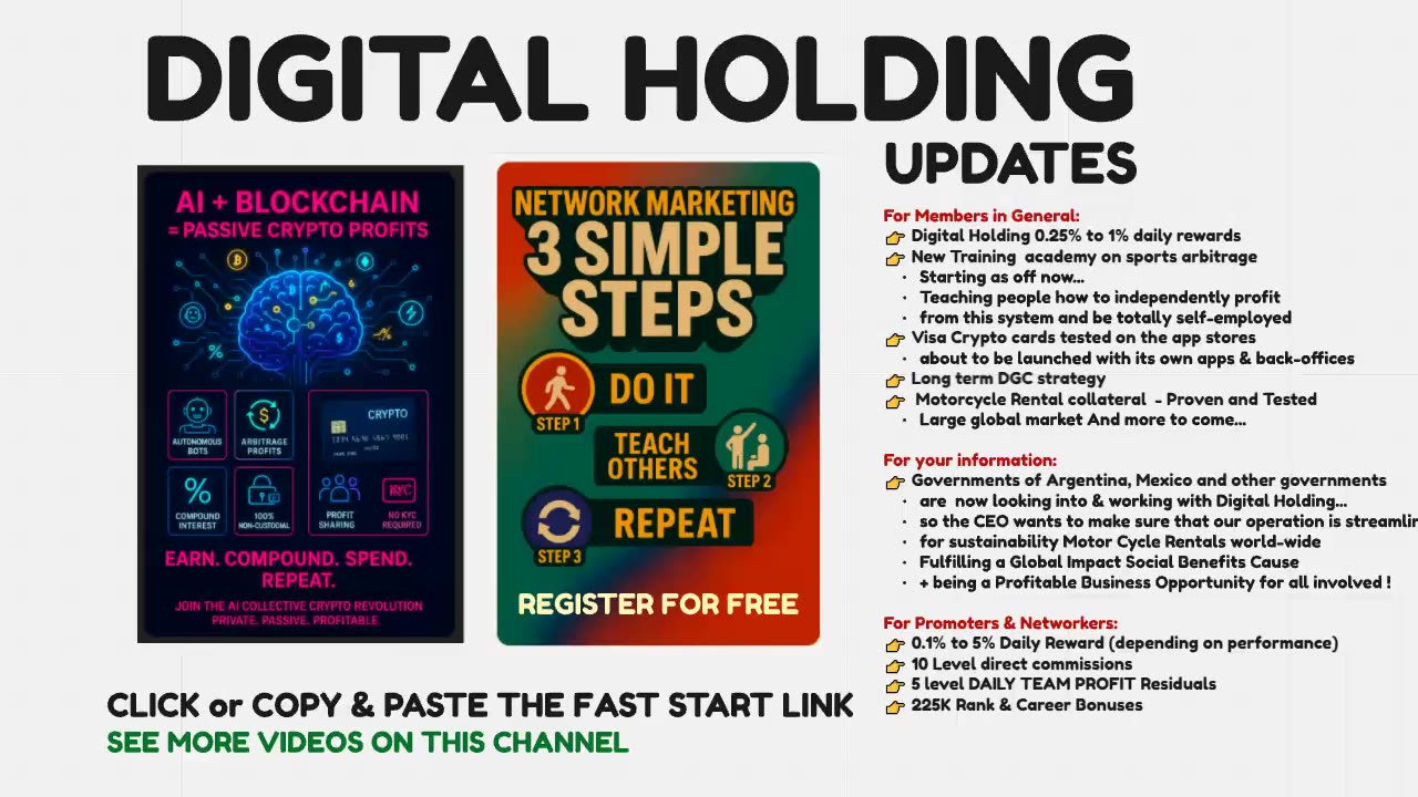 DIGITAL HOLDING (my personal viewpoint update) AI CRYPTO PROFITS OPPORTUNITY - TOP TEAM ROB BUSER