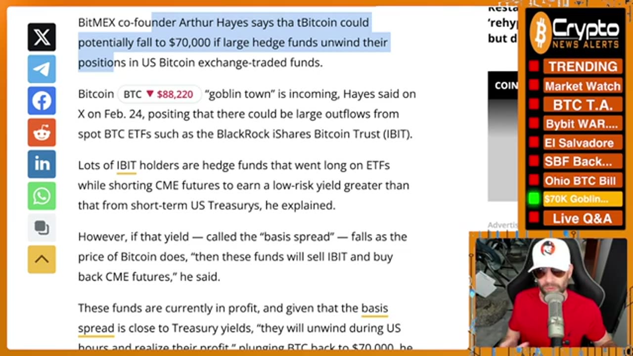 "Bitcoin Headed for $70,000 Goblin Town on ETF Exodus"