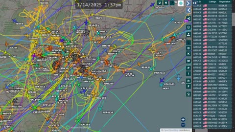 NYNJ AIr Traffic Time Lapse - Jan 14th 2025 - no audio -