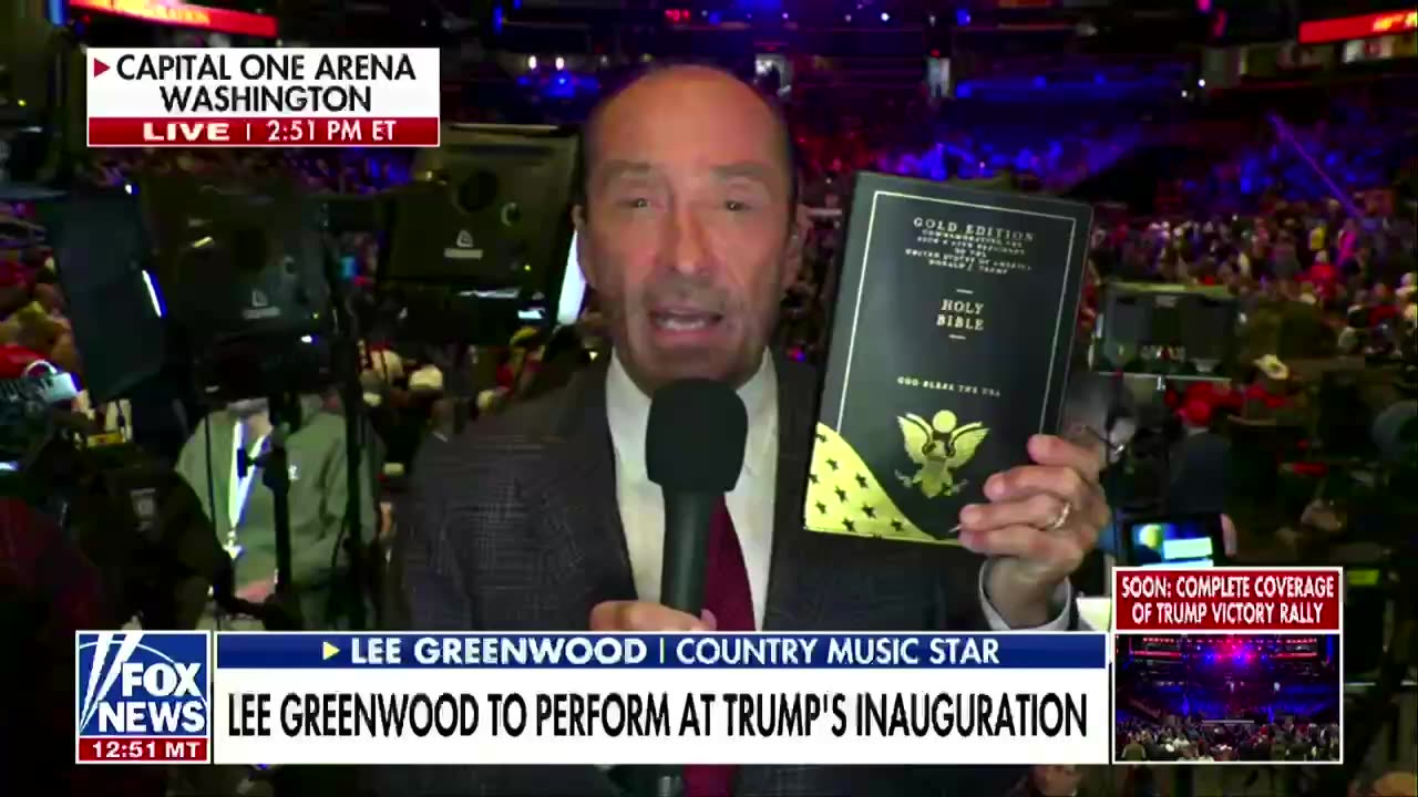 Lee Greenwood reveals Trump may take oath on Trump Bible in Fox News grift