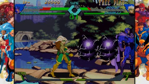 X-Men vs. Street Fighter - Magneto & Charlie vs Rogue & Chun Li - 4K