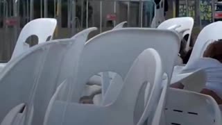 A woman moved quickly to protect a young girl on her own during the deadly shooting