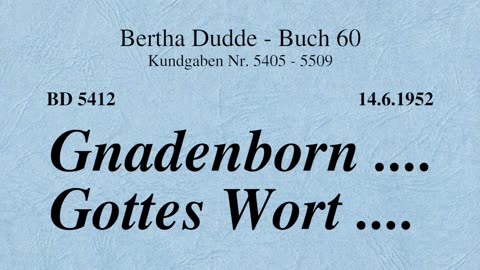 BD 5412 - GNADENBORN .... GOTTES WORT ....