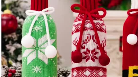 Cute Knitted Sweater Wine Bottle