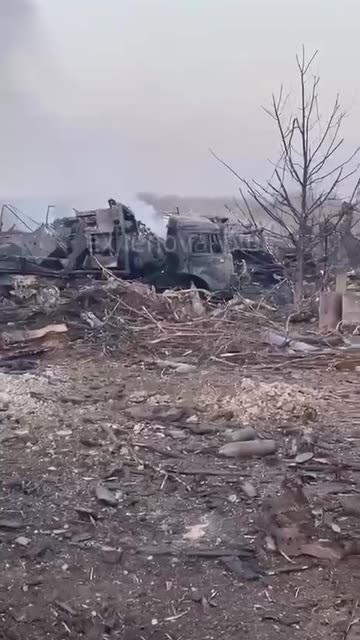Aftermath of a Ukrainian Missile Strike On Russian Staging Area