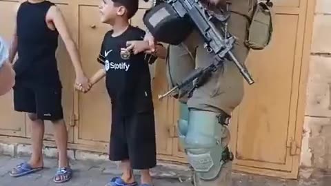 Israeli soldiers terrorize children in the West Bank.