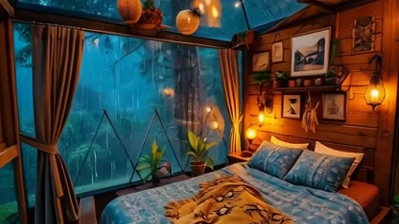 Tropical tent resort.