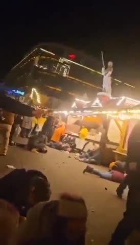 Aftermath of Car slamming into Germans during Christmas celebration
