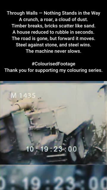 Tank Forces Through an Obstacle #ColourisedHistory