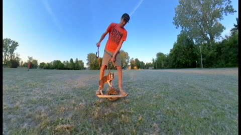 Baby Bean Dog Learns to Onewheel - Low Rez