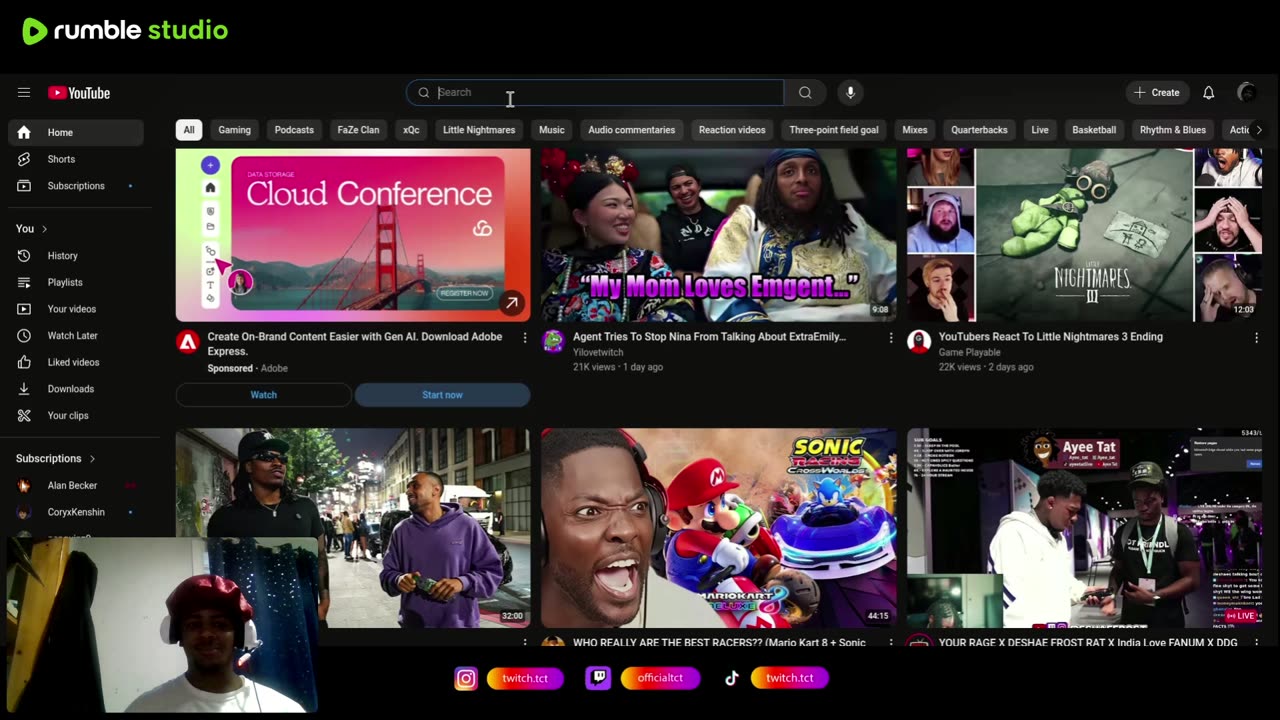 FIRST TIME STREAMING (REACTING SEND SOME VIDEOS)