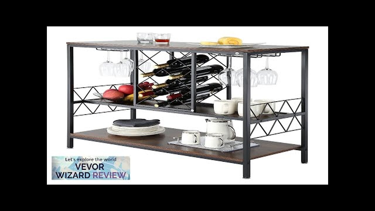 VEVOR Industrial Bar Cabinet Wine Bar Home Table with Wine Rack Review