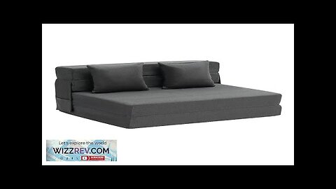 Folding Sofa Bed 3-in-1 Foldable Couch Bed with 2 Pillows Dark Grey Review