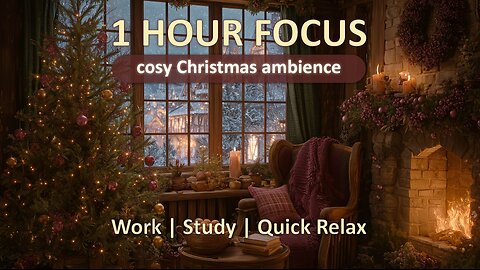 1 Hour Cozy Christmas Fireplace (4K) – Instrumental Focus Music for Work, Study & Quick Relax