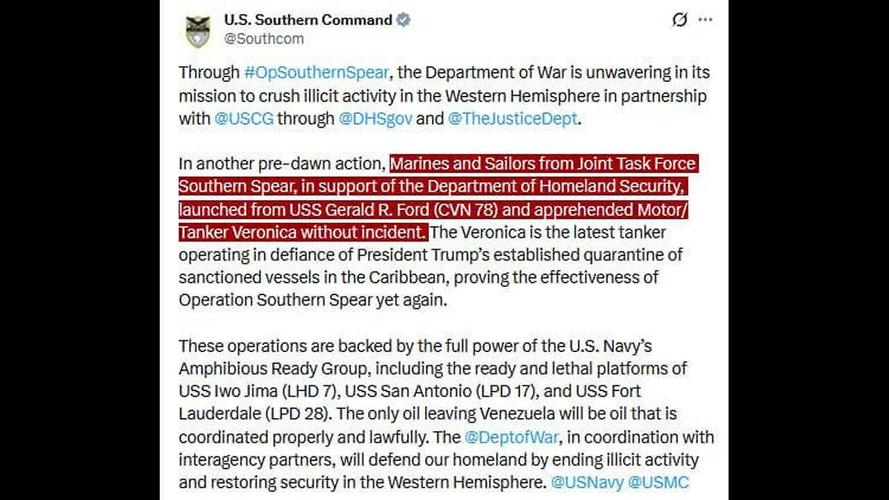 "Veronica," in the Caribbean.