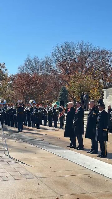 President Trump, VP Vance, and Secretary of Veterans Affairs salute as