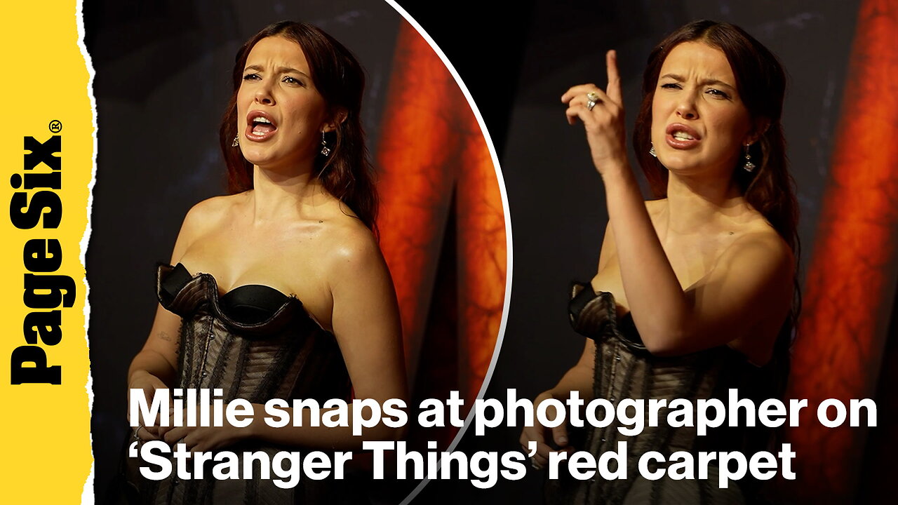Millie Bobby Brown snaps at photographer on 'Stranger Things' red carpet