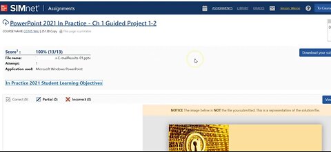 Powerpoint 2021 In Practice -Ch 1 Guided Project 1-2 | PPT Ch 1 Guided Project 1-2 | E-mail Results