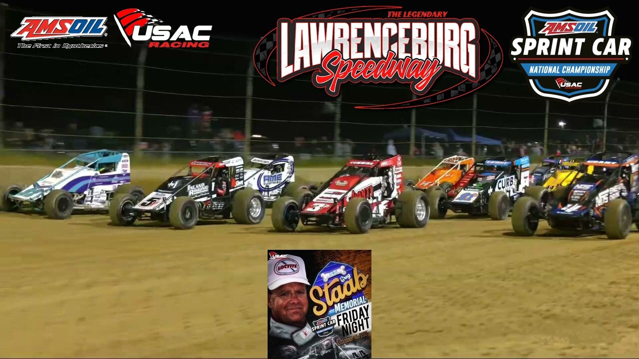 USAC AMSOIL National Sprint Cars Greg Staab Memorial At Lawrenceburg Speedway (10/10/2025)
