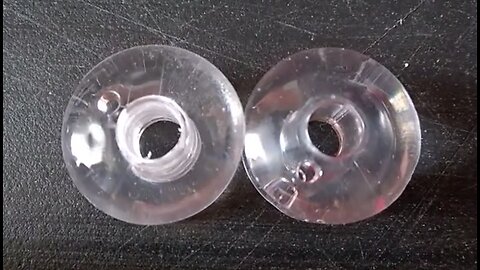 Plastic bobbin modification for old Singer machine winding - difficult - enlarging bobbin hole