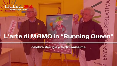 L’arte di MAMO in “Running Queen” celebra Perugia e la Grifonissima