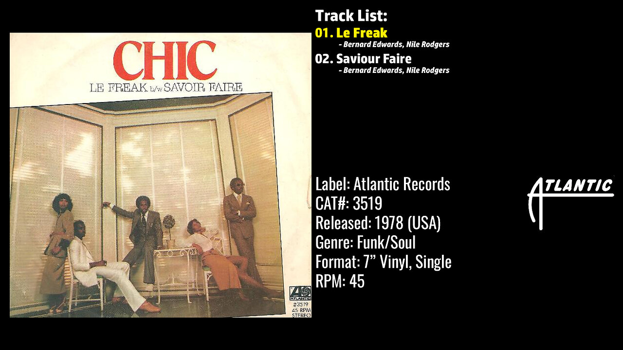Chic – Le Freak (Full Record) – 1978 – CAT.# 3519